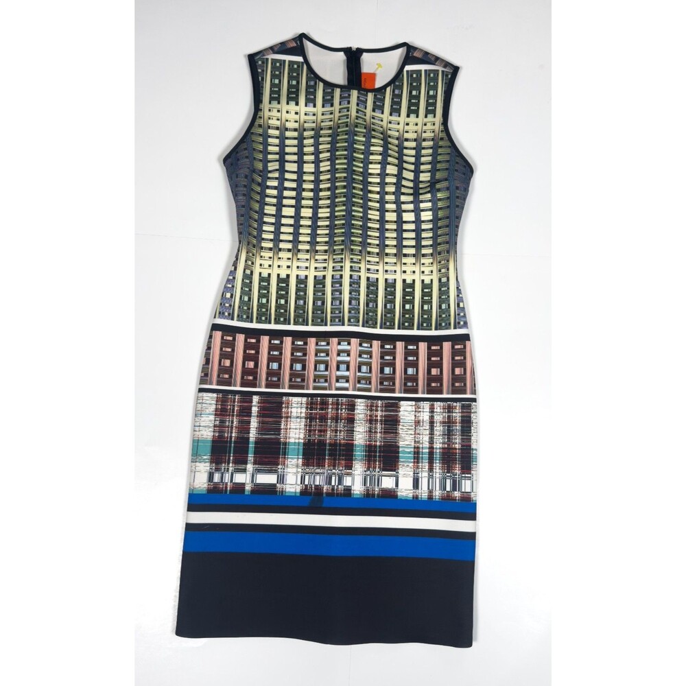 Clover Canyon Donegal Dress Women Size Small Abstract Print Neoprene Sleeveless